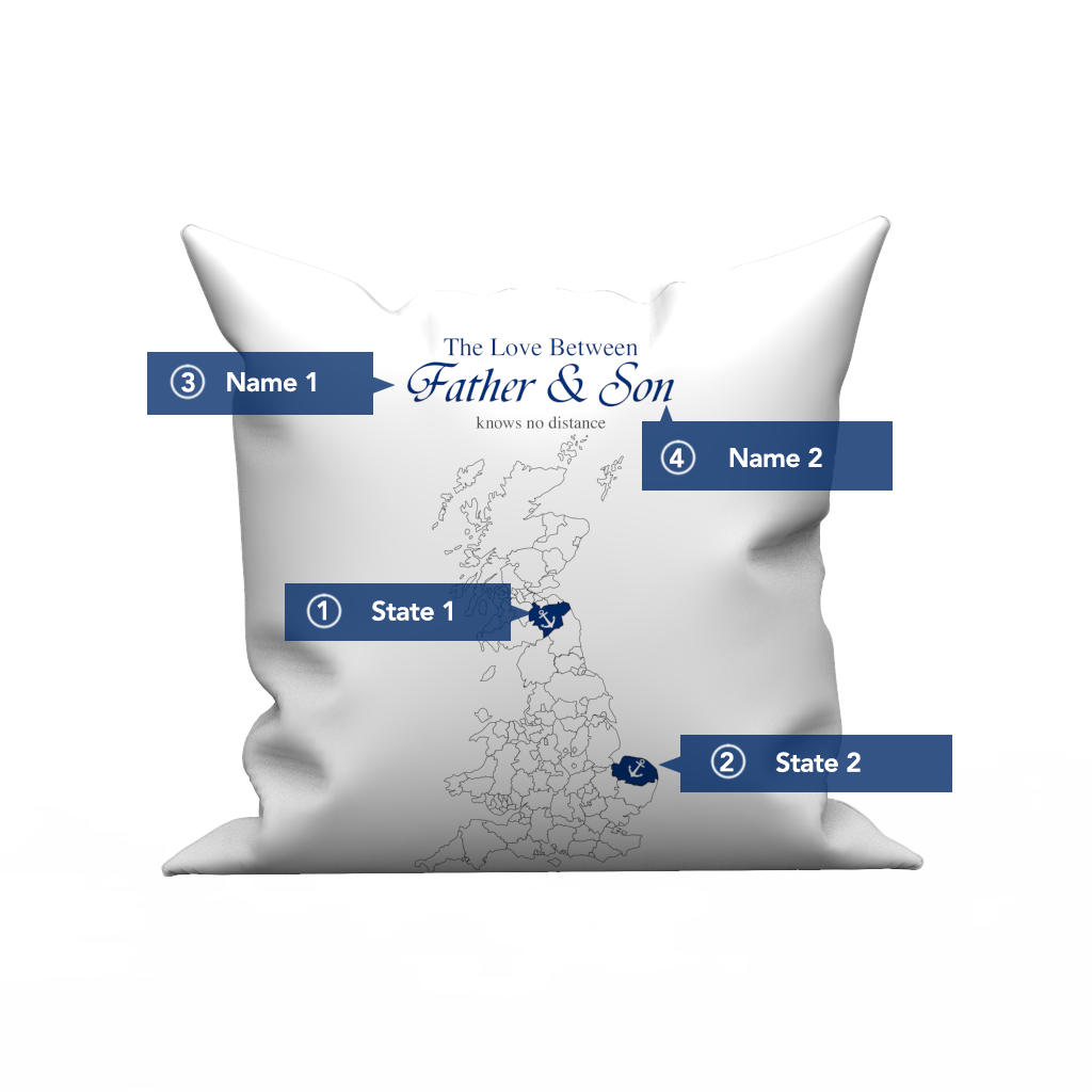 Custom The Love pillow case with The United Kindom's Map- Love Knows No Distance - MyFaceBoxer