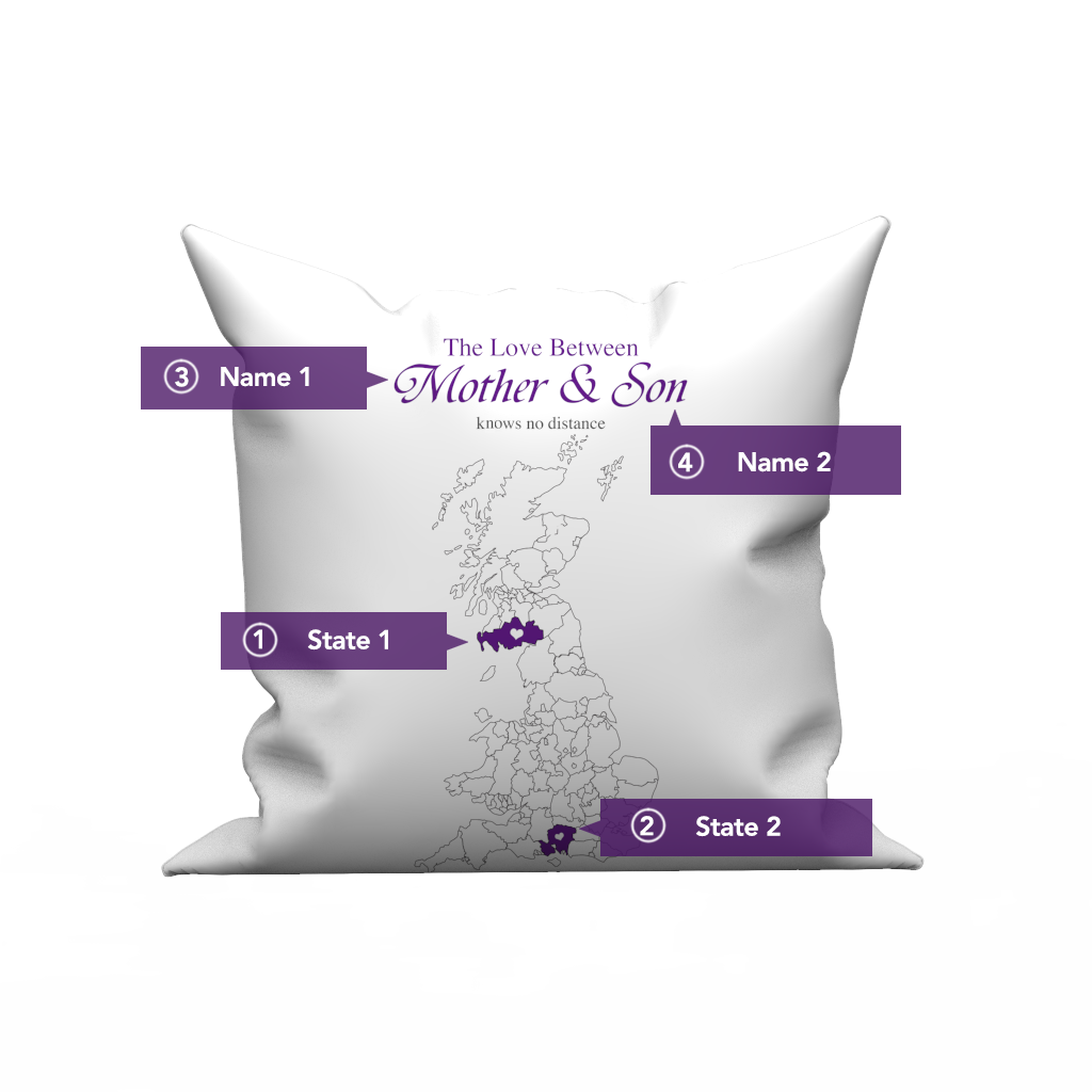 Custom The Love pillow case with The United Kindom's Map- Love Knows No Distance - MyFaceBoxer