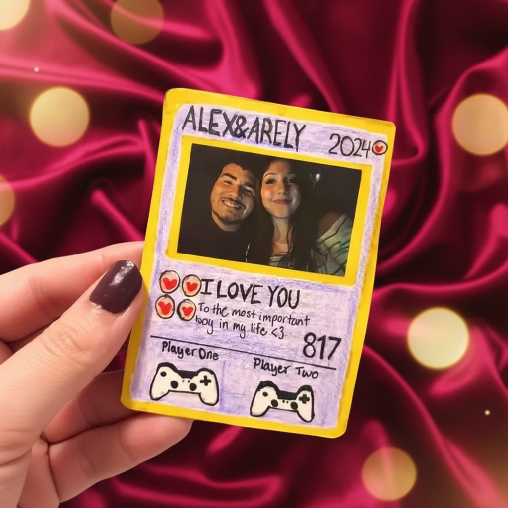 Personalized Valentine's Day Power Couple Card, Custom Anniversary Card Couple Photo Anime Style, Best Valentine's Day Gift for Lover