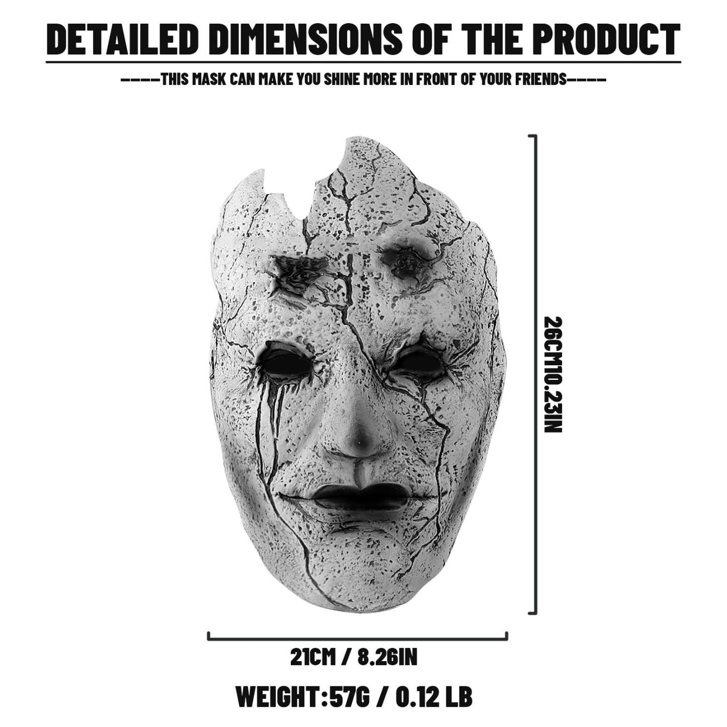 Black Myth Wukong Mask Stone Warrior Mask Halloween Mask Scary Gift for Halloween Party Gifts - MyFaceBoxer