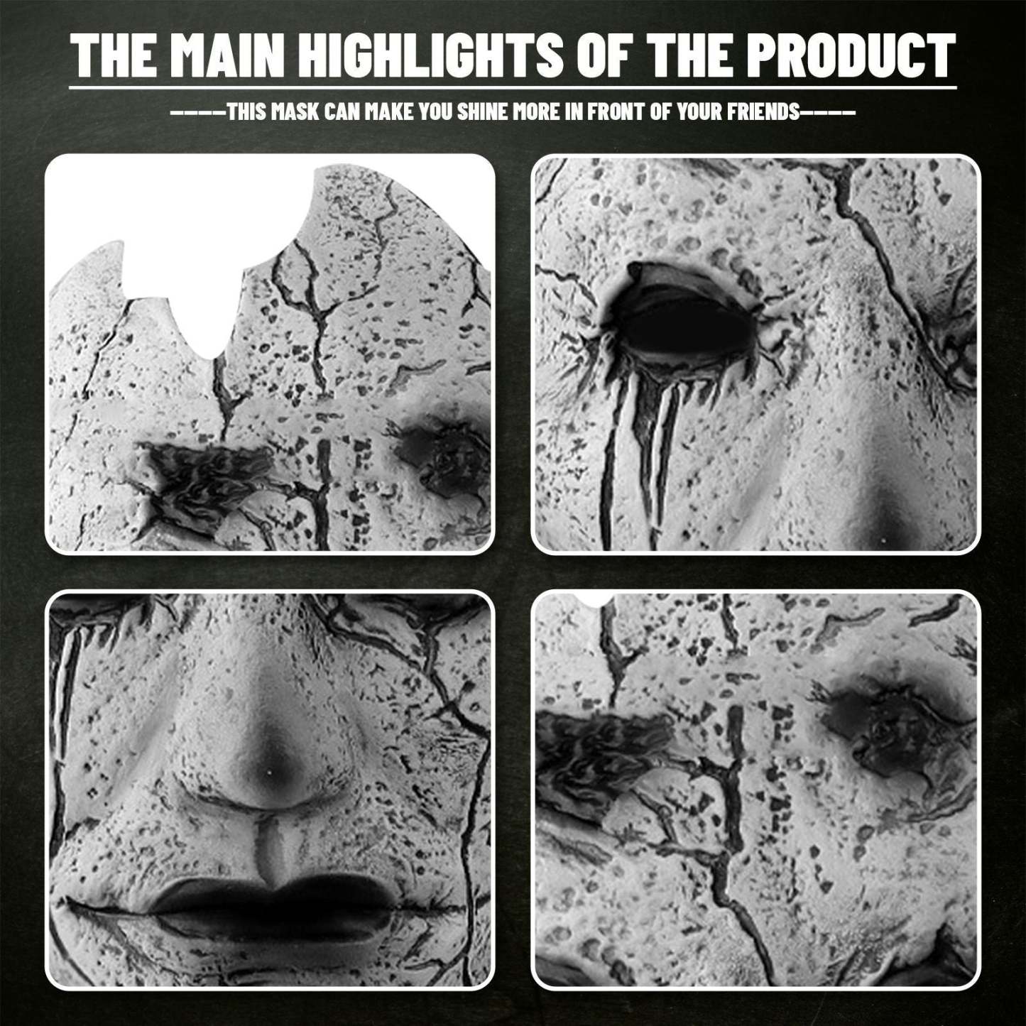 Black Myth Wukong Mask Stone Warrior Mask Halloween Mask Scary Gift for Halloween Party Gifts - MyFaceBoxer