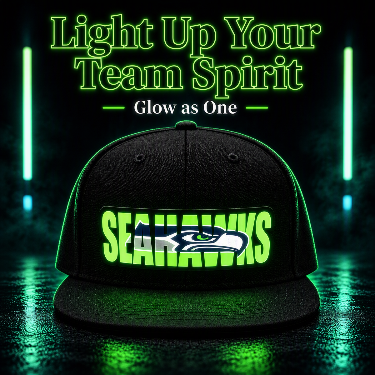 Football Fan LED Light-Up Snapback Cap