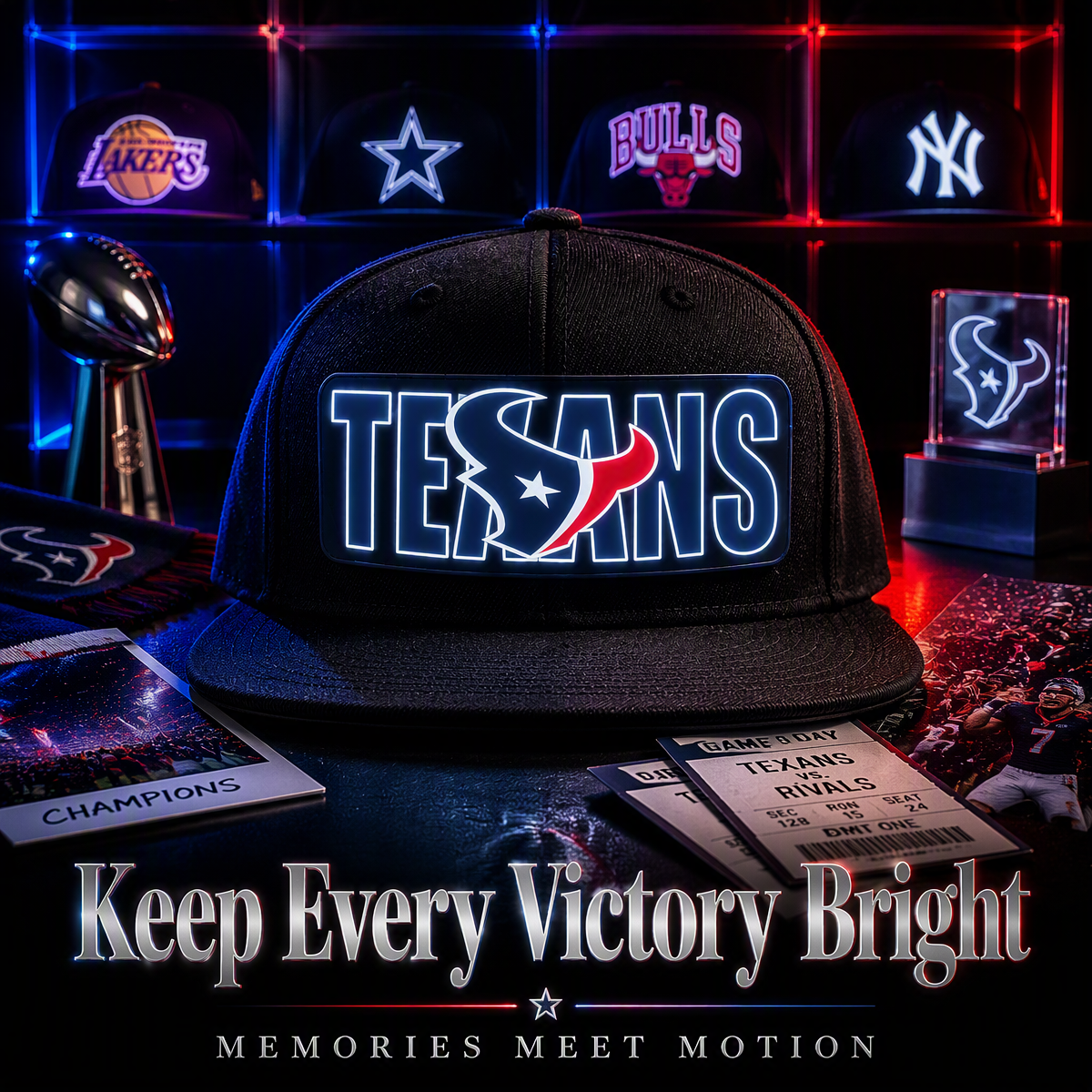 Football Fan LED Light-Up Snapback Cap