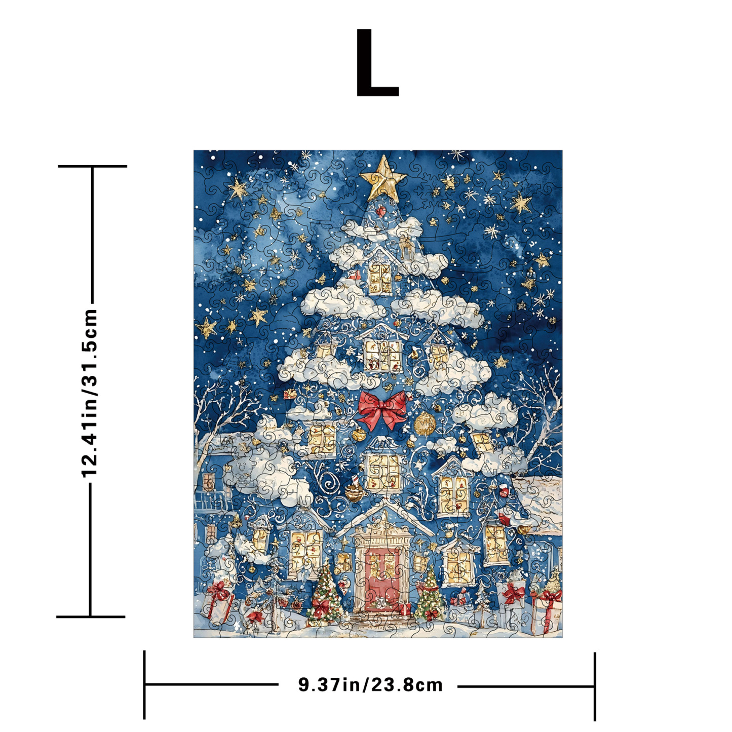 Wooden Christmas Gifts Puzzle Toy Irregular Shaped Jigsaw Game Coin Bank Gift Stress Relief