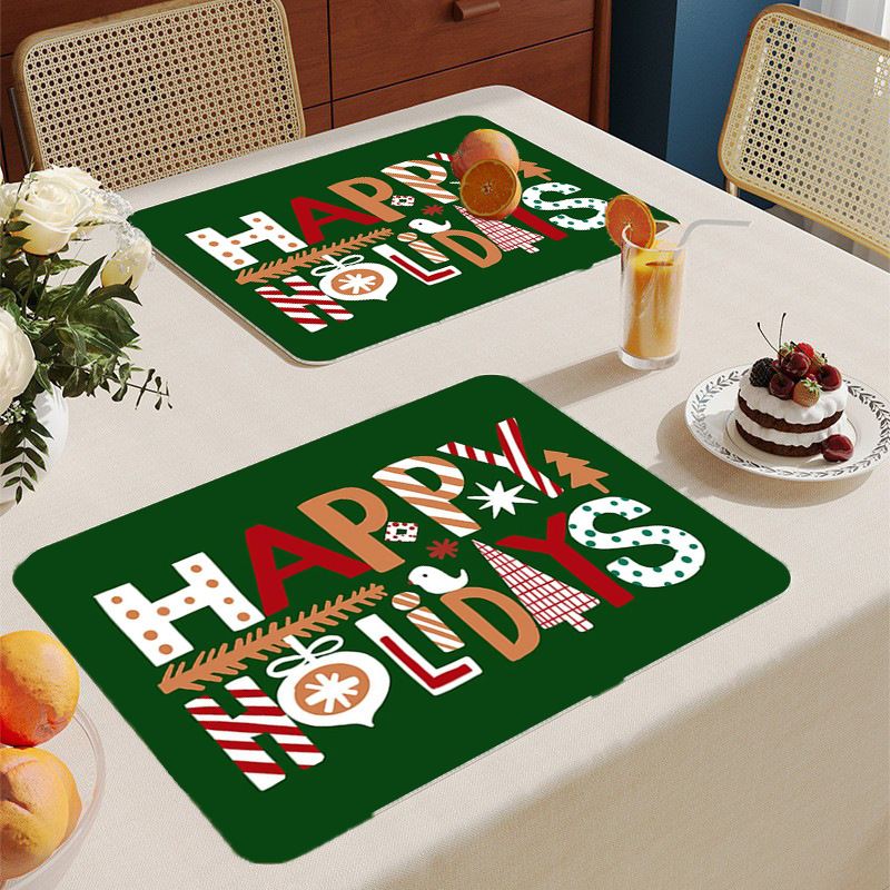 Christmas Placemats Festive Dining Table Holiday Home Decoration
