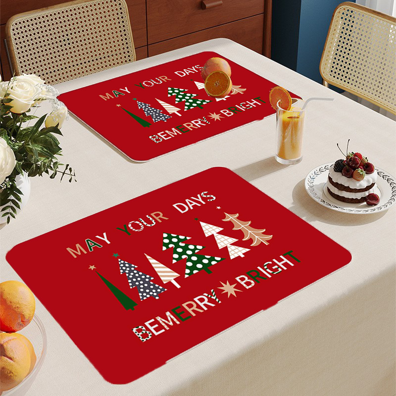 Christmas Placemats Festive Dining Table Holiday Home Decoration