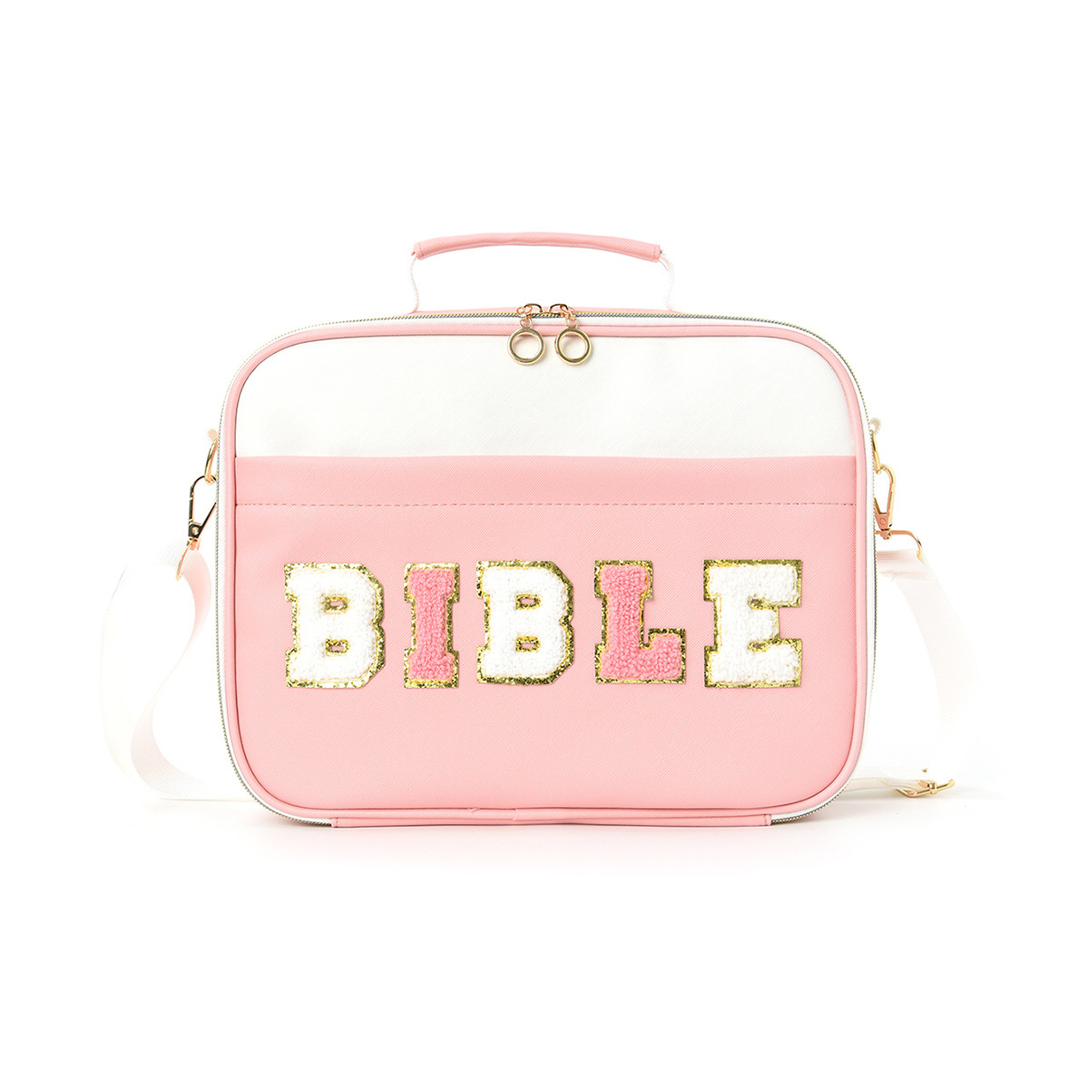 Large Portable Book Case Bible Carrying Case with Shoulder Strap Bible Cover Case for Women Church Bible Tote Bag for Woman