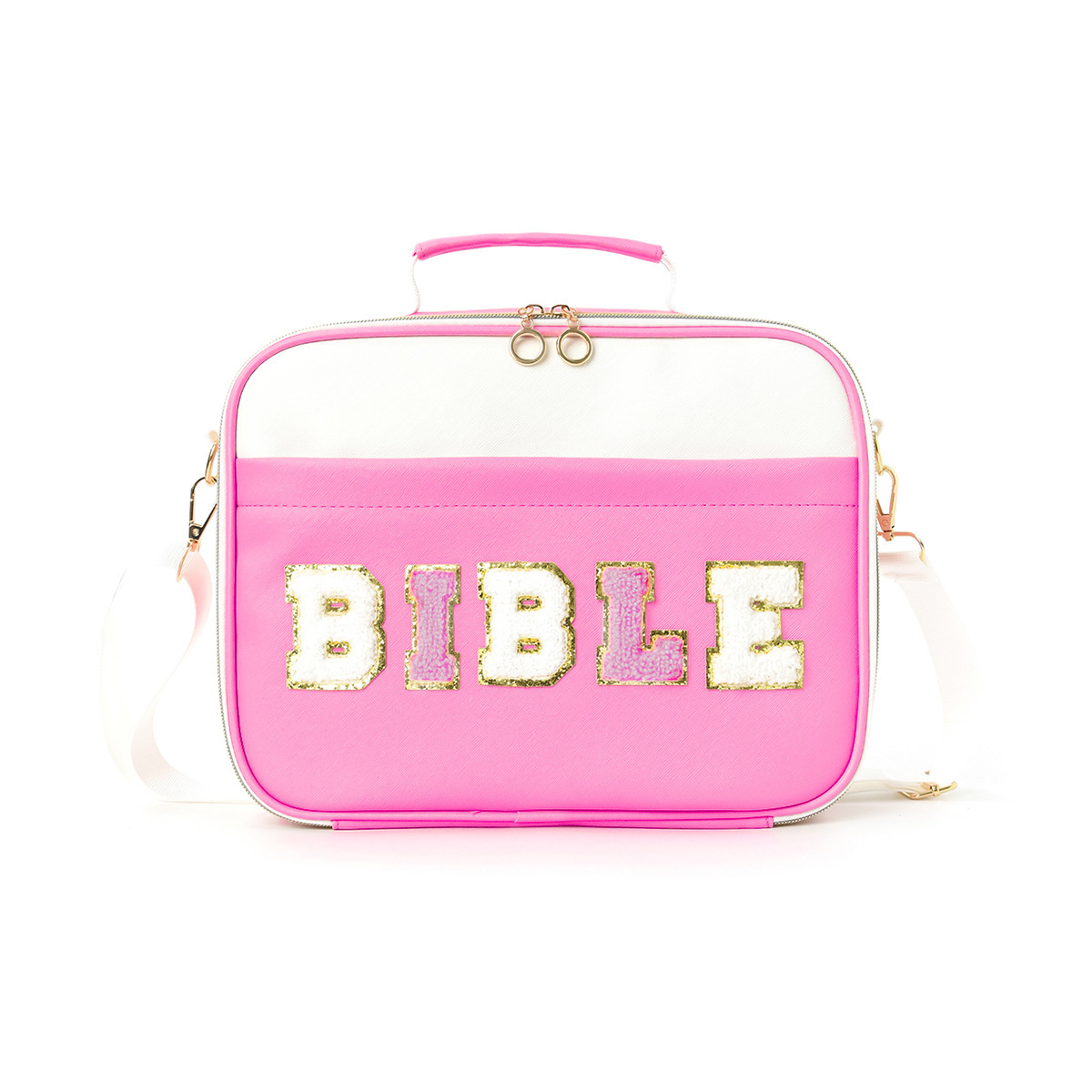 Large Portable Book Case Bible Carrying Case with Shoulder Strap Bible Cover Case for Women Church Bible Tote Bag for Woman