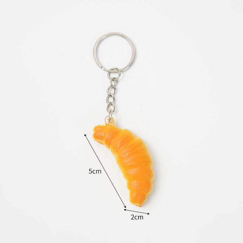 Mini Realistic Croissant PU Foam Squishy Stress Relief Toy Cute Bag Charm & Keychain for Friend - MyFaceBoxer