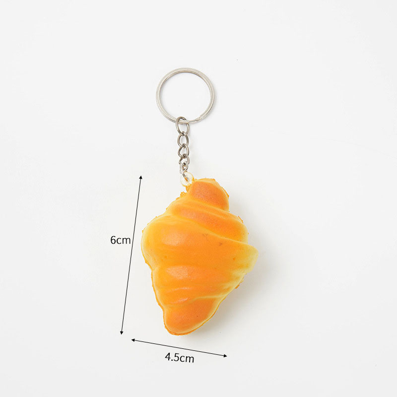 Mini Realistic Croissant PU Foam Squishy Stress Relief Toy Cute Keychain for Friend - MyFaceBoxer