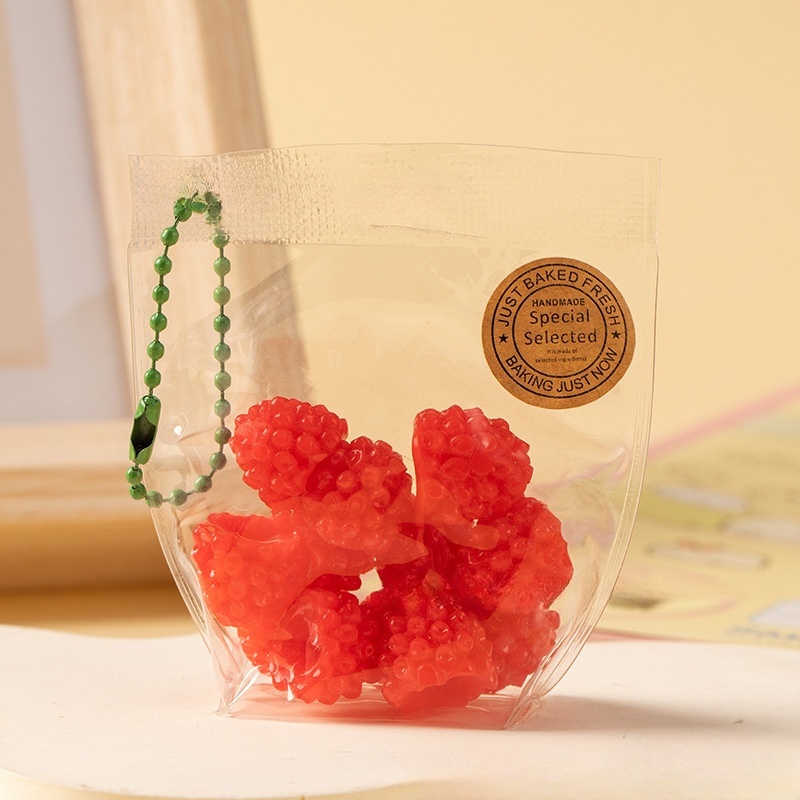 Raspberry Taba Squishy Toy Handmade Cute Keychain Stress Relief Toys Gifts for Friends - MyFaceBoxer