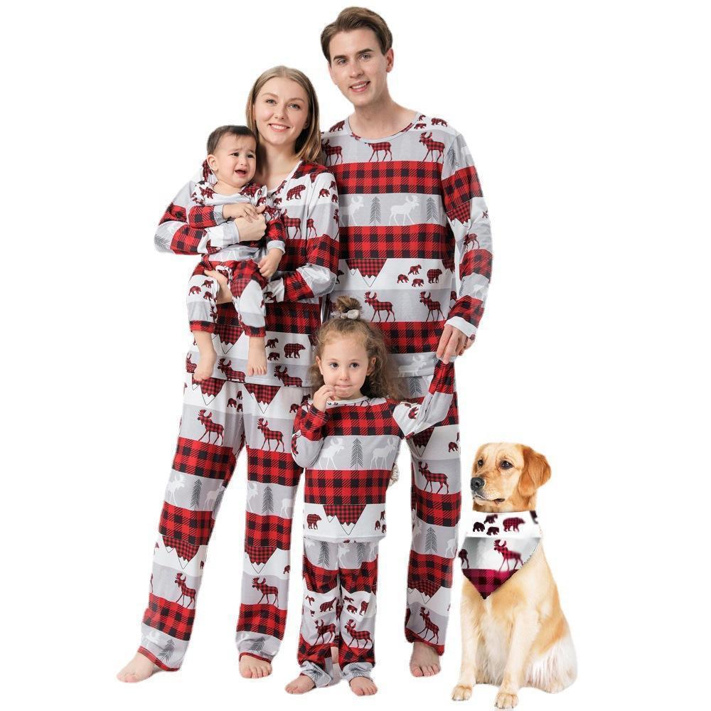 Gifts for Kids Christmas Pajamas Sets Sleepwear - Grey Elk - MyFaceBoxer