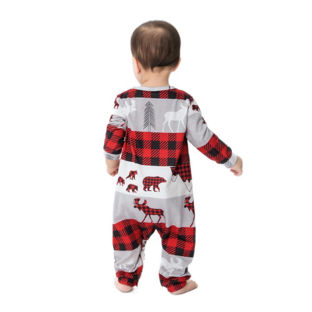 Gifts for Kids Christmas Pajamas Sets Sleepwear - Grey Elk - MyFaceBoxer