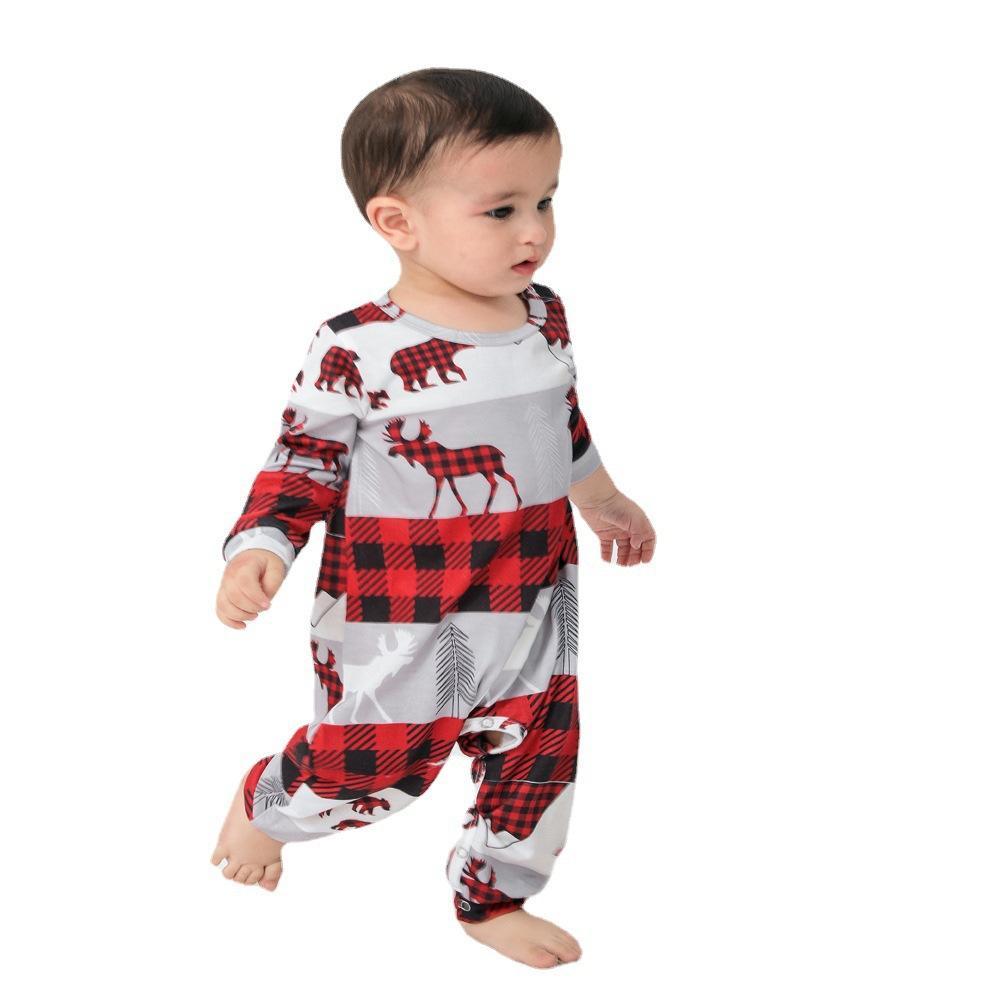 Gifts for Kids Christmas Pajamas Sets Sleepwear - Grey Elk - MyFaceBoxer