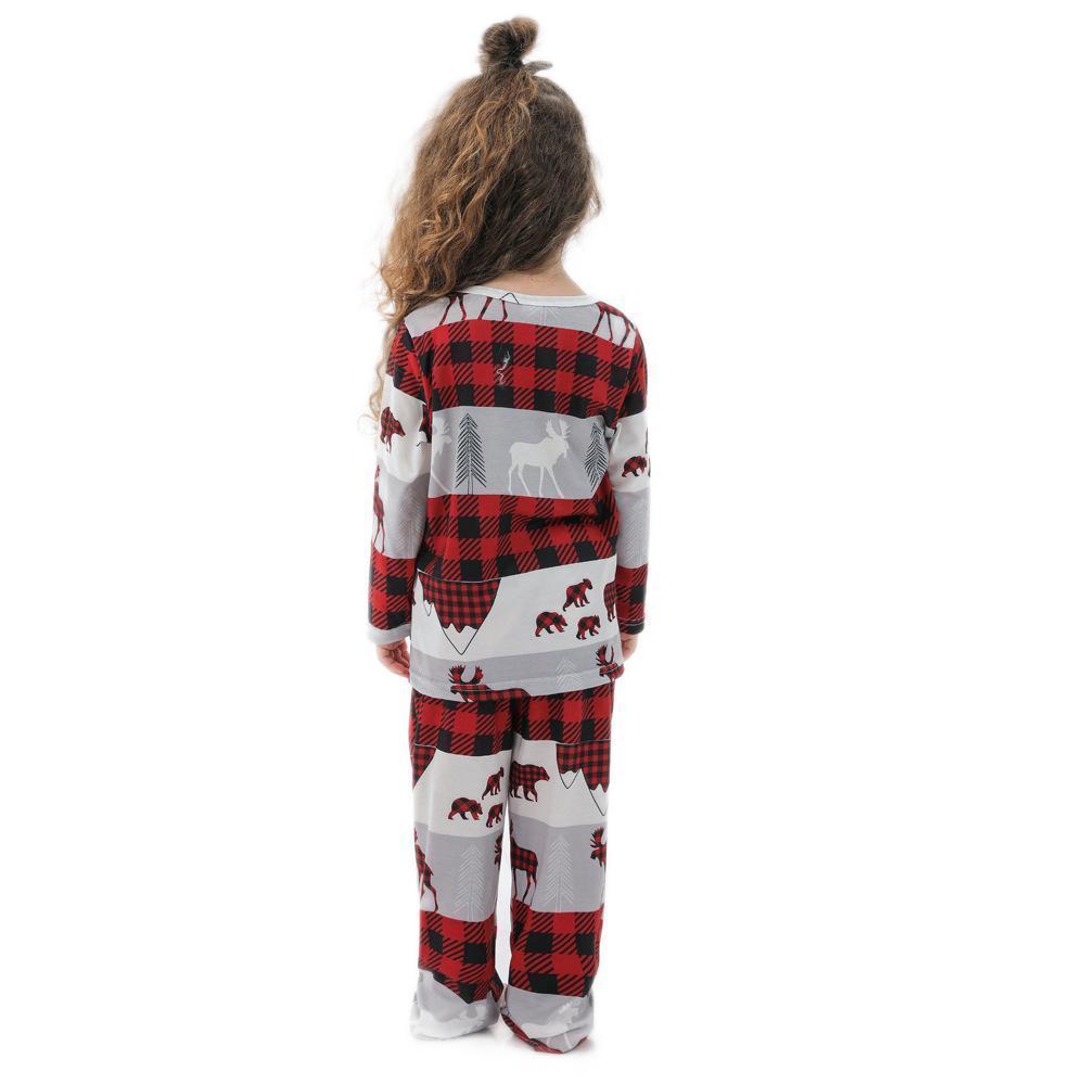 Gifts for Kids Christmas Pajamas Sets Sleepwear - Grey Elk - MyFaceBoxer