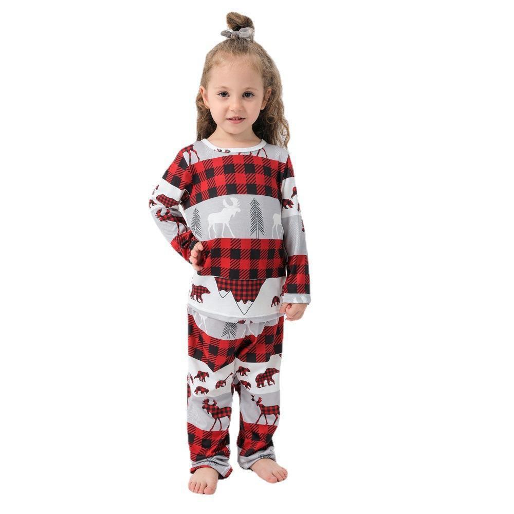 Gifts for Kids Christmas Pajamas Sets Sleepwear - Grey Elk - MyFaceBoxer
