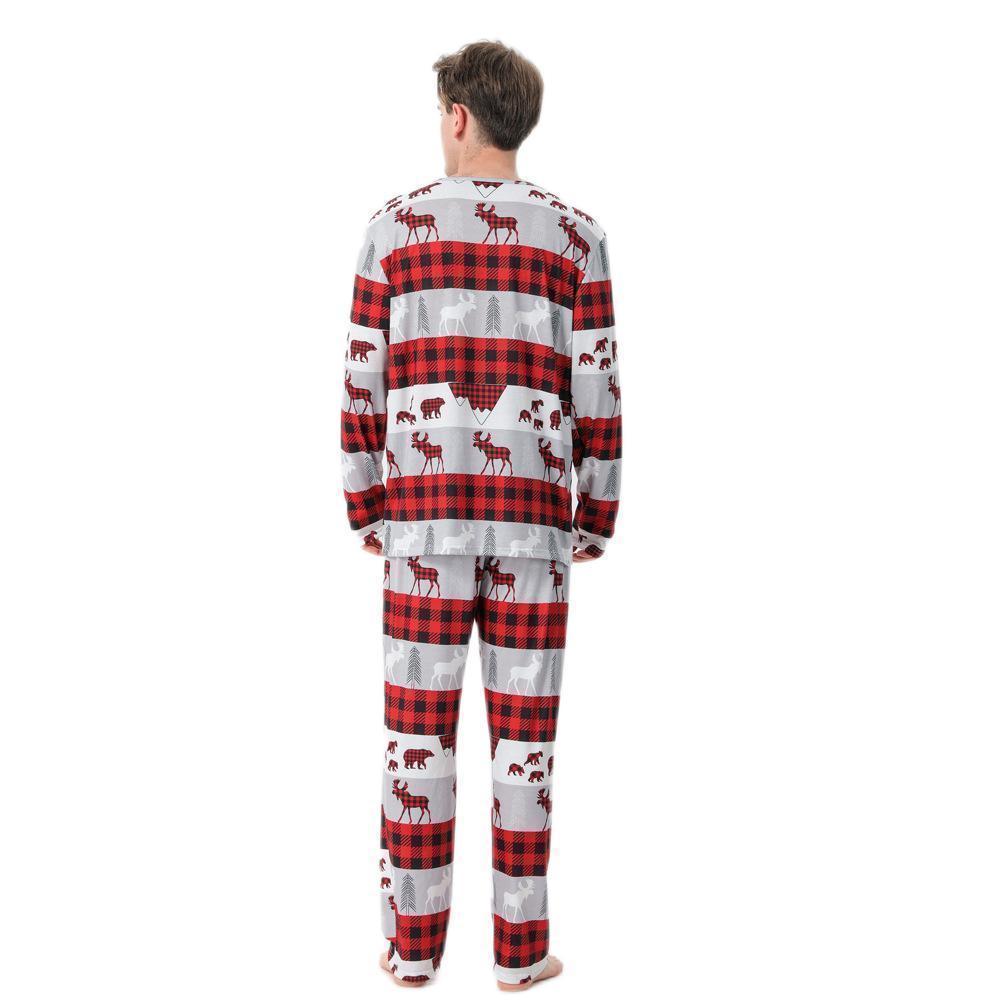 Gifts for Kids Christmas Pajamas Sets Sleepwear - Grey Elk - MyFaceBoxer