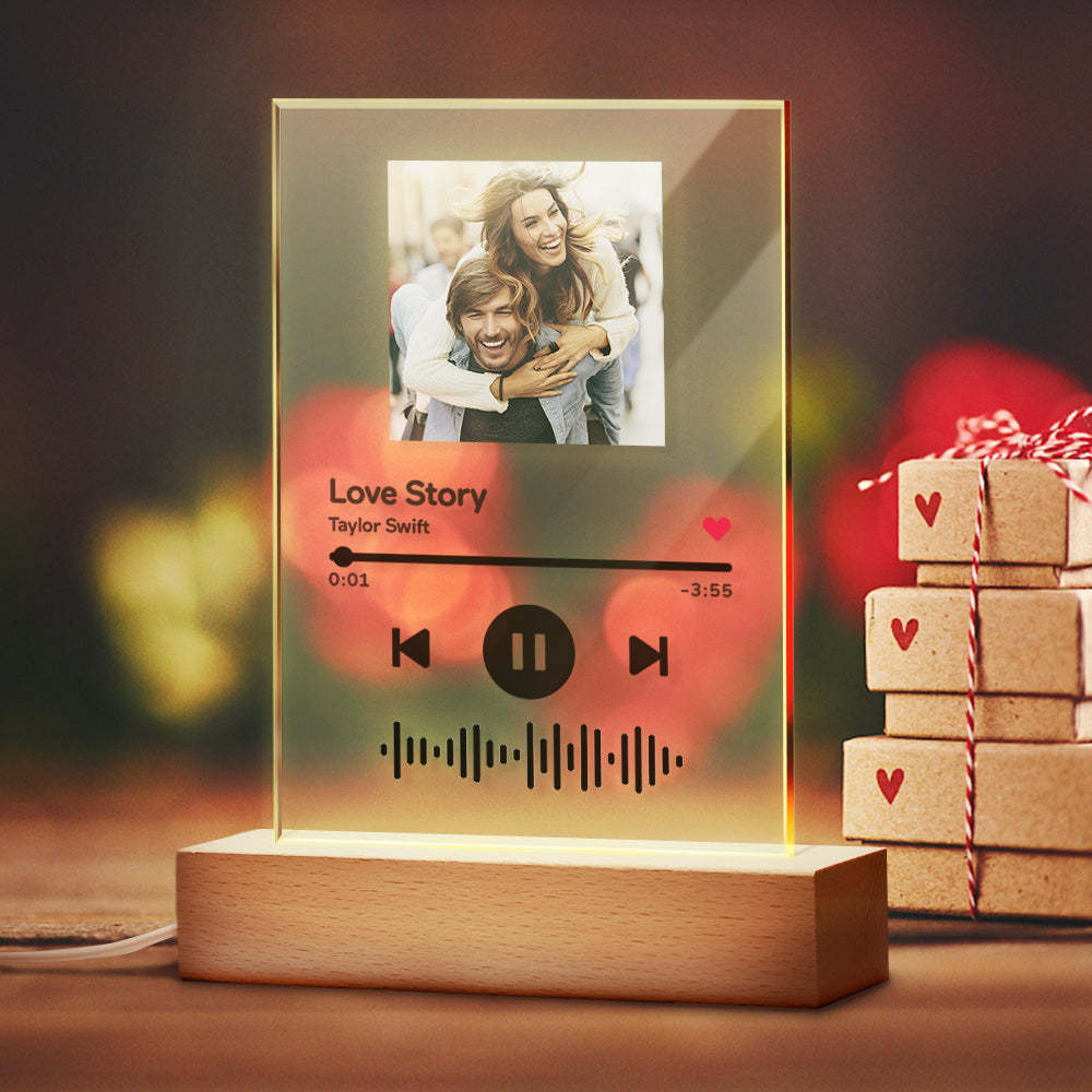 Custom photo night light with favorite song with matching music code - MyFaceBoxer