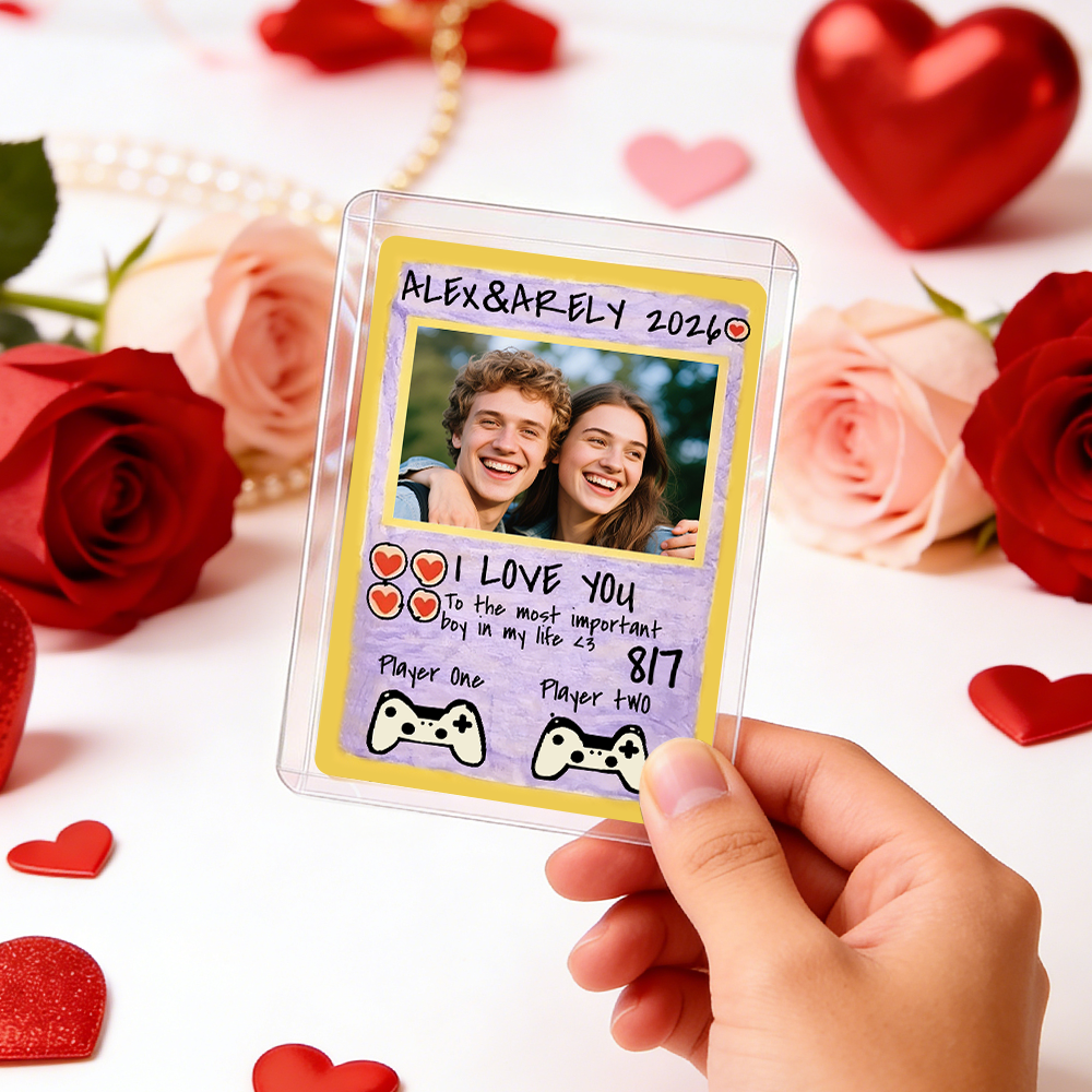 Personalized Valentine's Day Power Couple Lenticular Card Custom Anniversary Card Couple Photo Anime Style Valentine's Day Gift for Lover