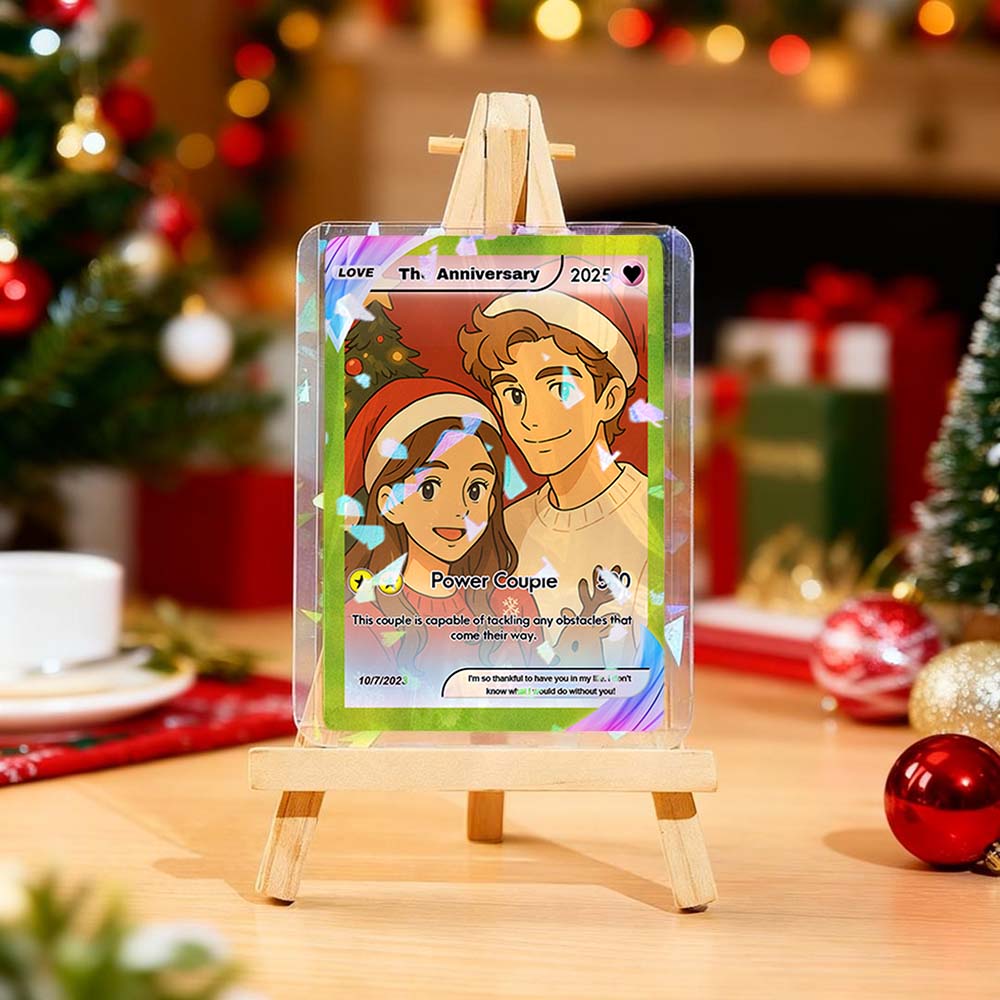 Christmas Gift Poke Card Custom Poke Card Gift For Family Couple Custom Santa Couple Present - MyFaceSocksUK
