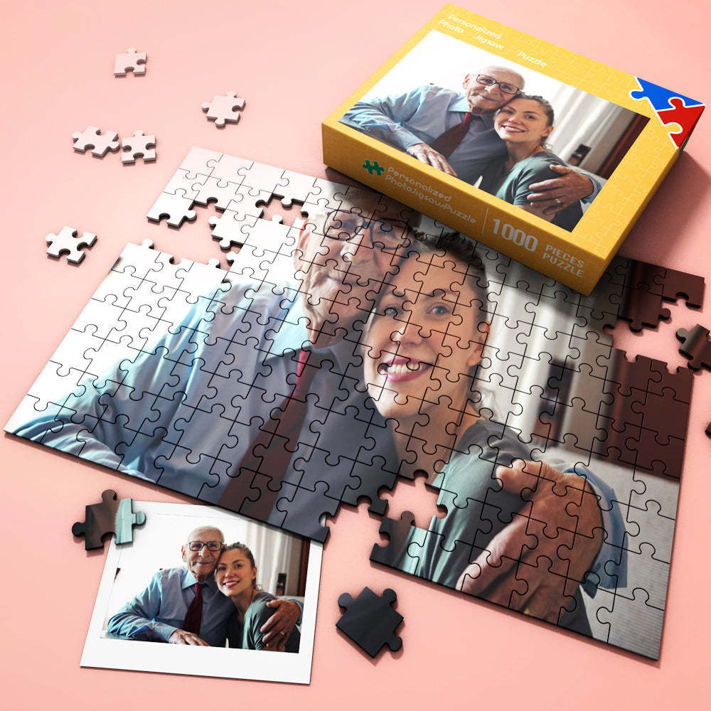 Custom Jigsaw Puzzle From Photo Gift For Father, Free Package	 - MyFaceBoxer