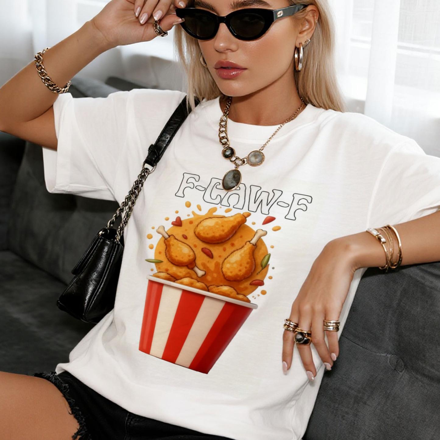 Funny F-Caw-F Chicken Design Caw Unisex T-Shirt