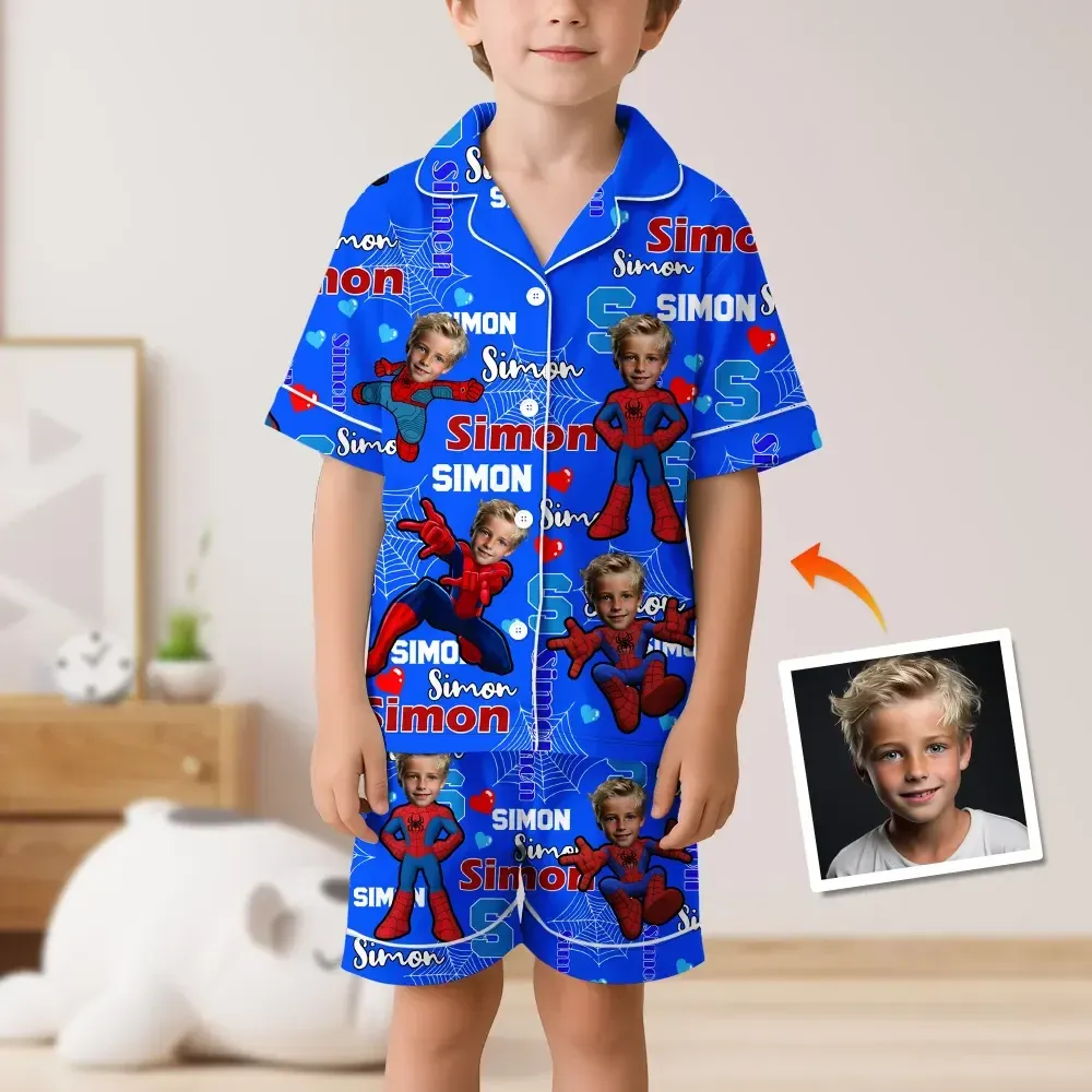 Custom Face Short Sleeve Pajamas Ice Princess Pajamas For Girl