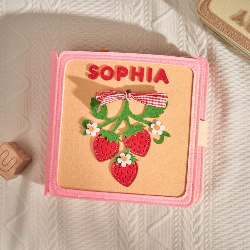 Personalized Baby Easter Gift, Handmade Felt Quiet Book, Custom Montessori Sensory Toy, First Birthday Present, Busy Book, Soft Felt Toy