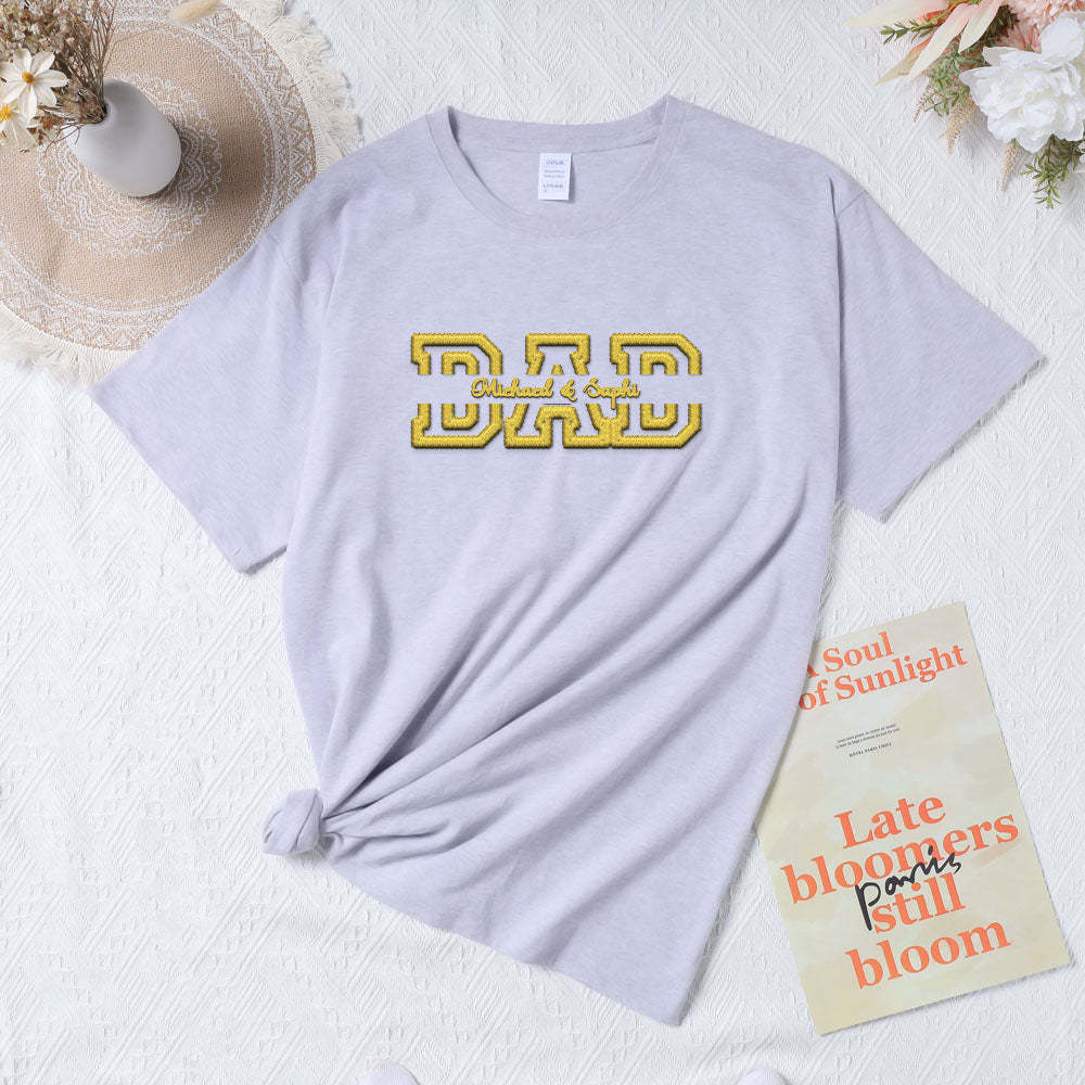 Personalized Embroidered T-Shirt With Custom Name For Dear Dad