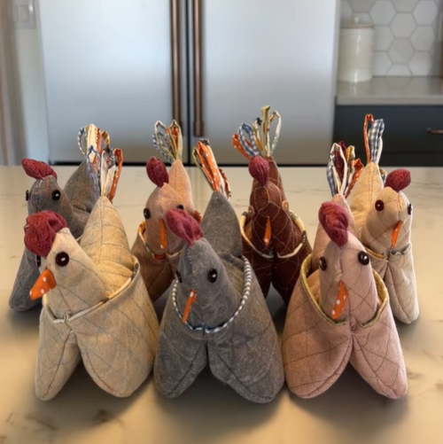 Chicken Potholders, Chicken Oven Mitts, Novelty Potholder, Kitchen Decor