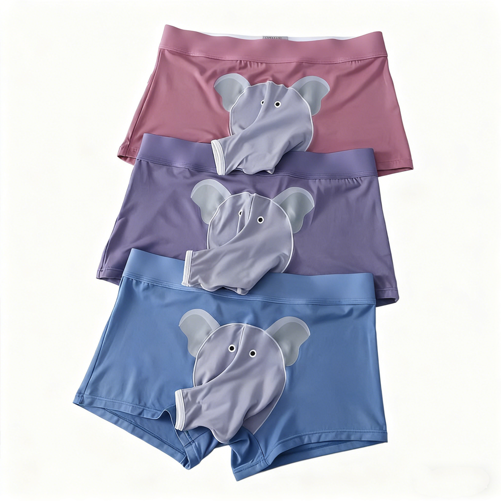 Elephant Trunk Underwear for Men-Fun Novelty Boxer Briefs with Elephant Nose Design-Comfortable Christmas Gift