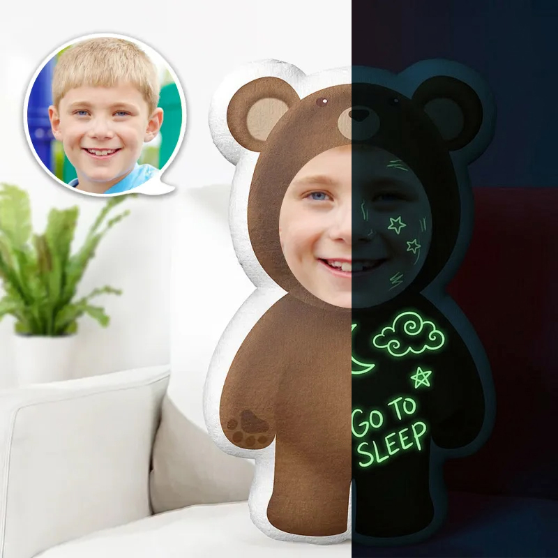 Personalized Photo Disappearing Night-Glow Doodle Pillow Plush Toy for Kids