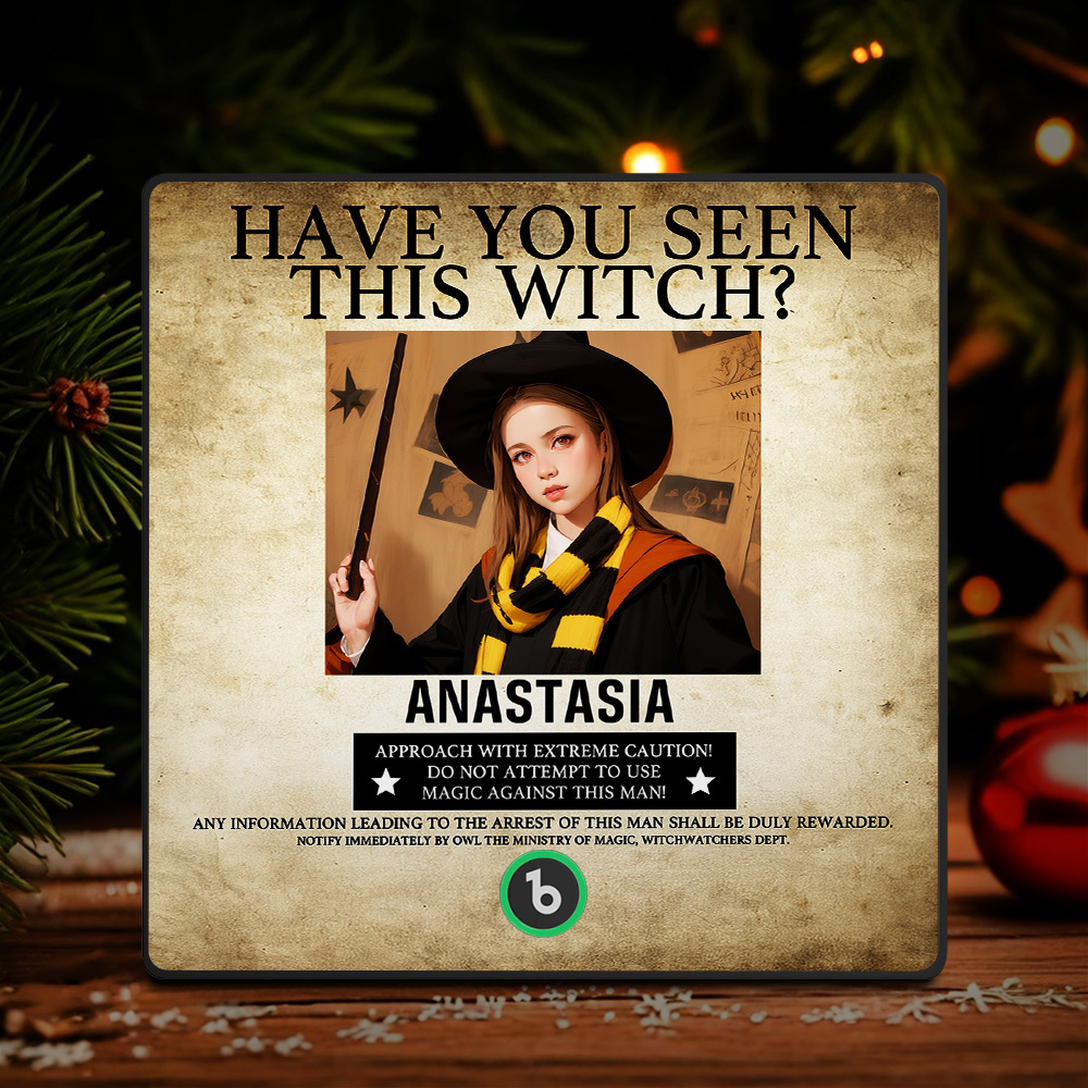 Custom "Have You Seen This Wizard?" Wanted Poster Fridge Magnet – Personalized Name & House Styles