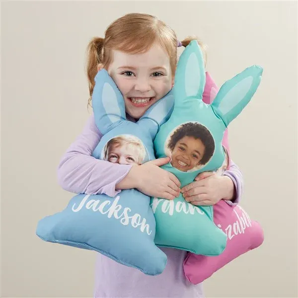 Custom Face Bunny Personalized Photo Character Throw Pillow - MyFaceBoxer