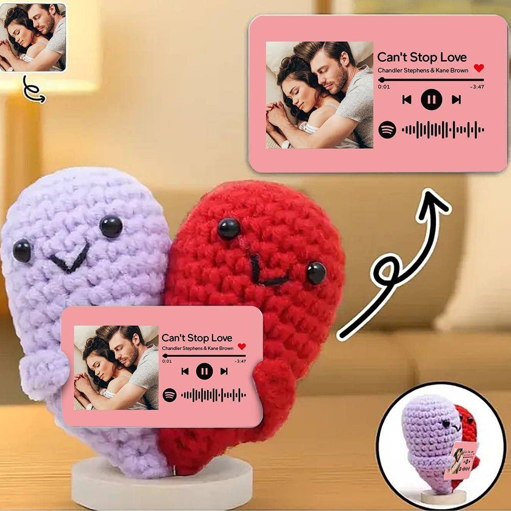 Custom Photo Spotify Music Code - Personalized Doll Crochet With Custom Card