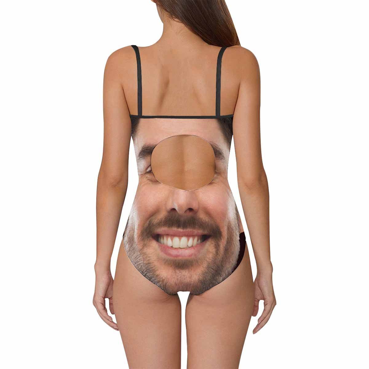 Custom Face Swimwear Women's Photo Slip One Piece Swimsuit - Boyfriend Face - MyFaceBoxer