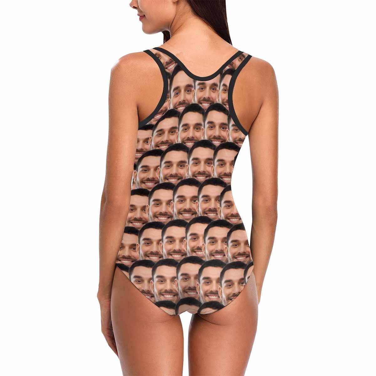Custom Face Swimwear Women's Photo Slip One Piece Swimsuit - Mash - MyFaceBoxer