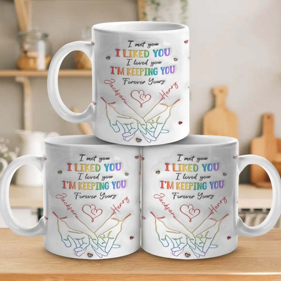Love Knows No Gender - Couple Personalized Custom 3D Inflated Effect Printed Mug - Gift For Husband Wife, Anniversary, LGBTQ+ - MyFaceBoxer