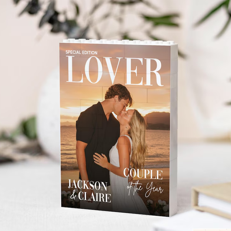 Personalized Valentines Gift for Him, Custom Photo Building Blocks for Couples, Romantic Gifts For Boyfriend, Photo Block For Anniversary
