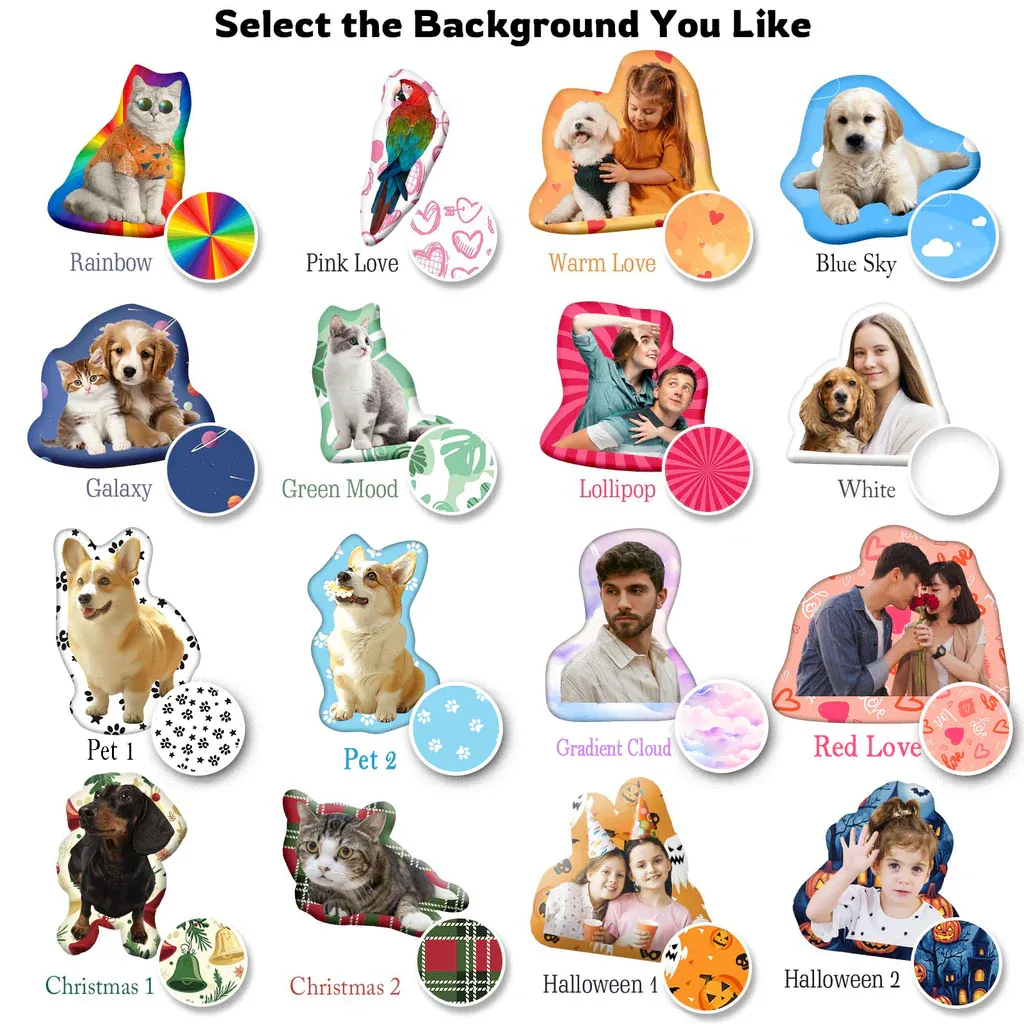 Personalized Photo Shaped Pillow Multiple Designs Memorial Photo Gifts - MyFaceBoxer