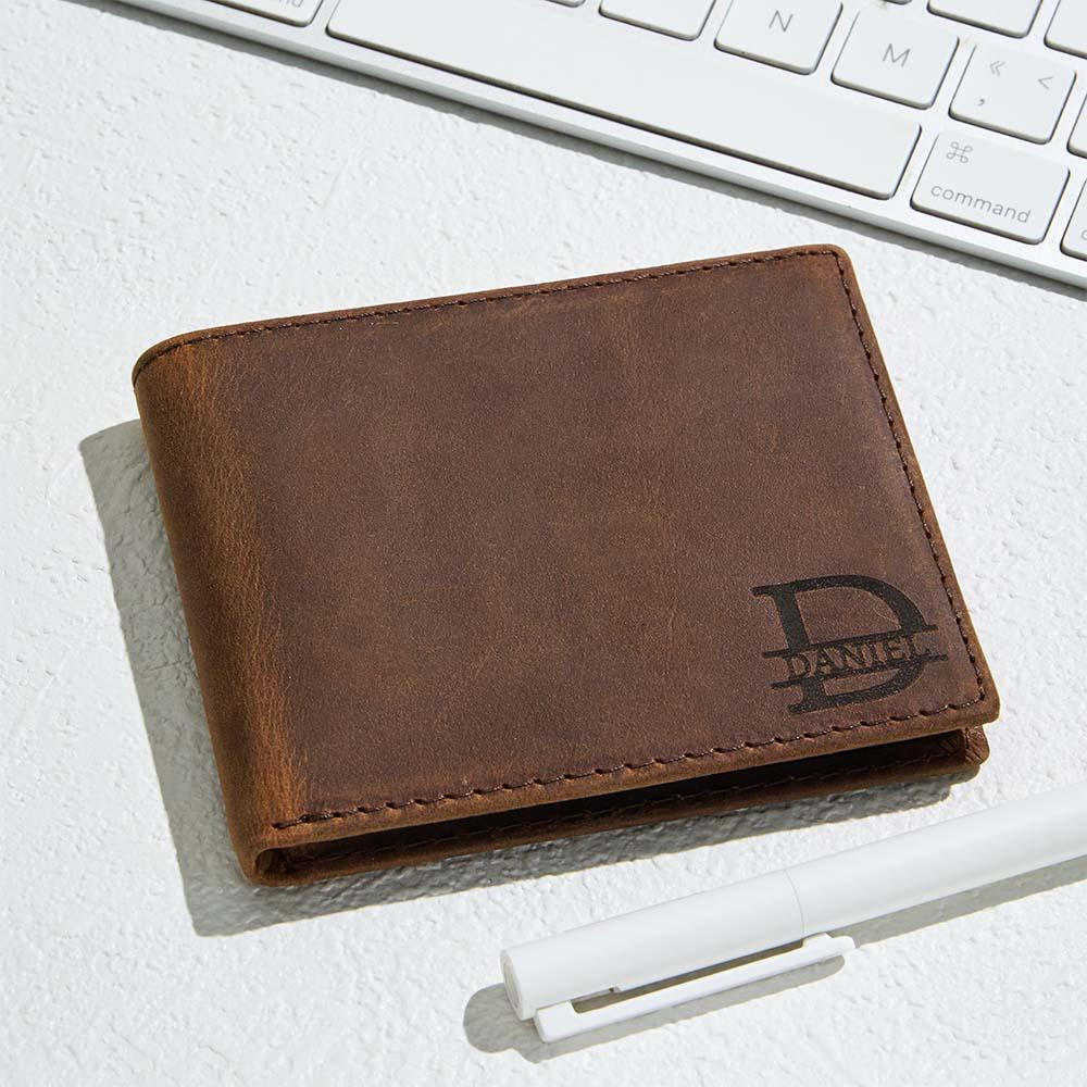 Gift for son, Personalized Men Wallet, Gifts for him, Christmas gift, graduation gift, wallet for my man, Genuine Leather, RFID