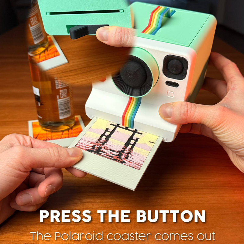 Polaroid Coasters Custom Photo Coasters Container with Bottle Opener