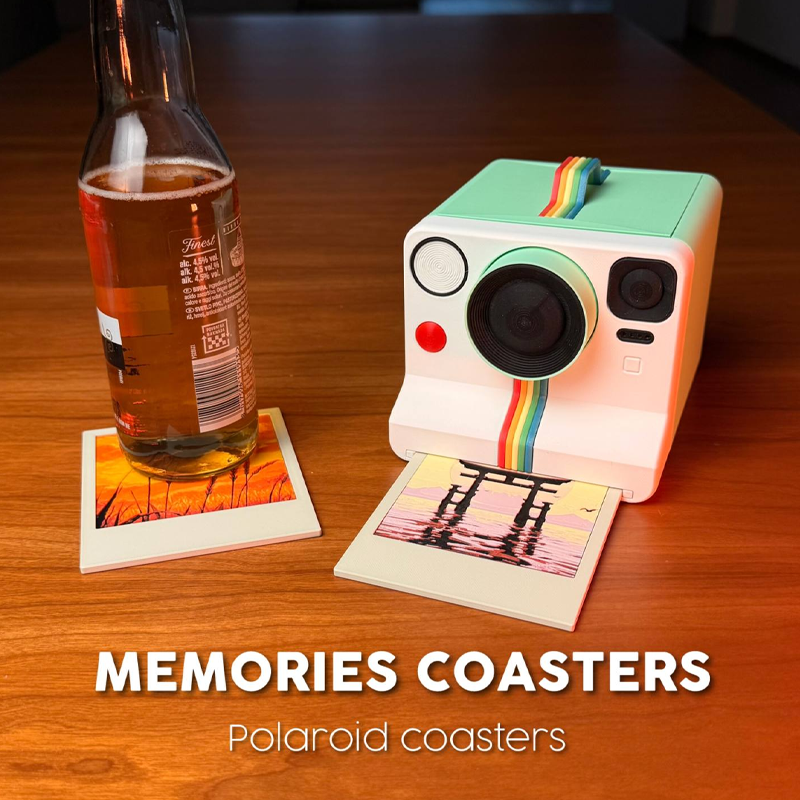 Polaroid Coasters Custom Photo Coasters Container with Bottle Opener