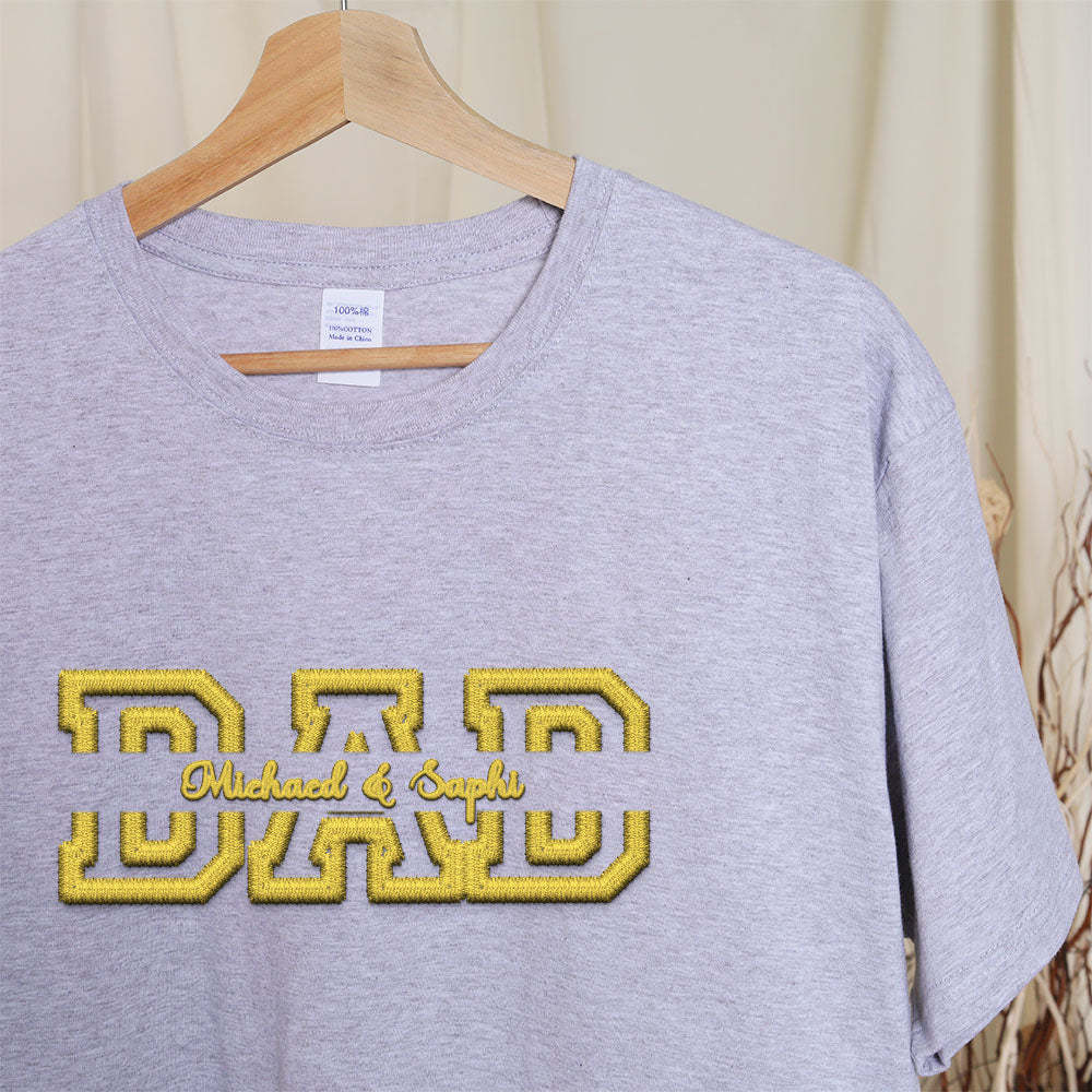 Personalized Embroidered T-Shirt With Custom Name For Dear Dad