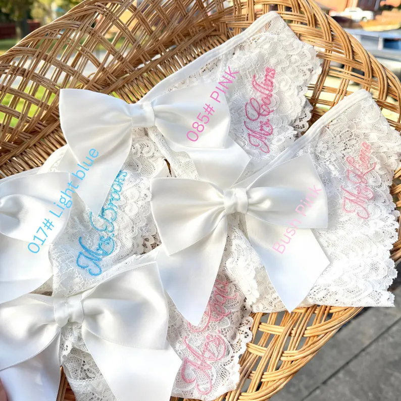 Valentine's Gifts Custom Lace Underwear Women's Lace Underwear, Bride Underwear New Mrs Underwear Honey Moon Outfit Bridal Shower Gift