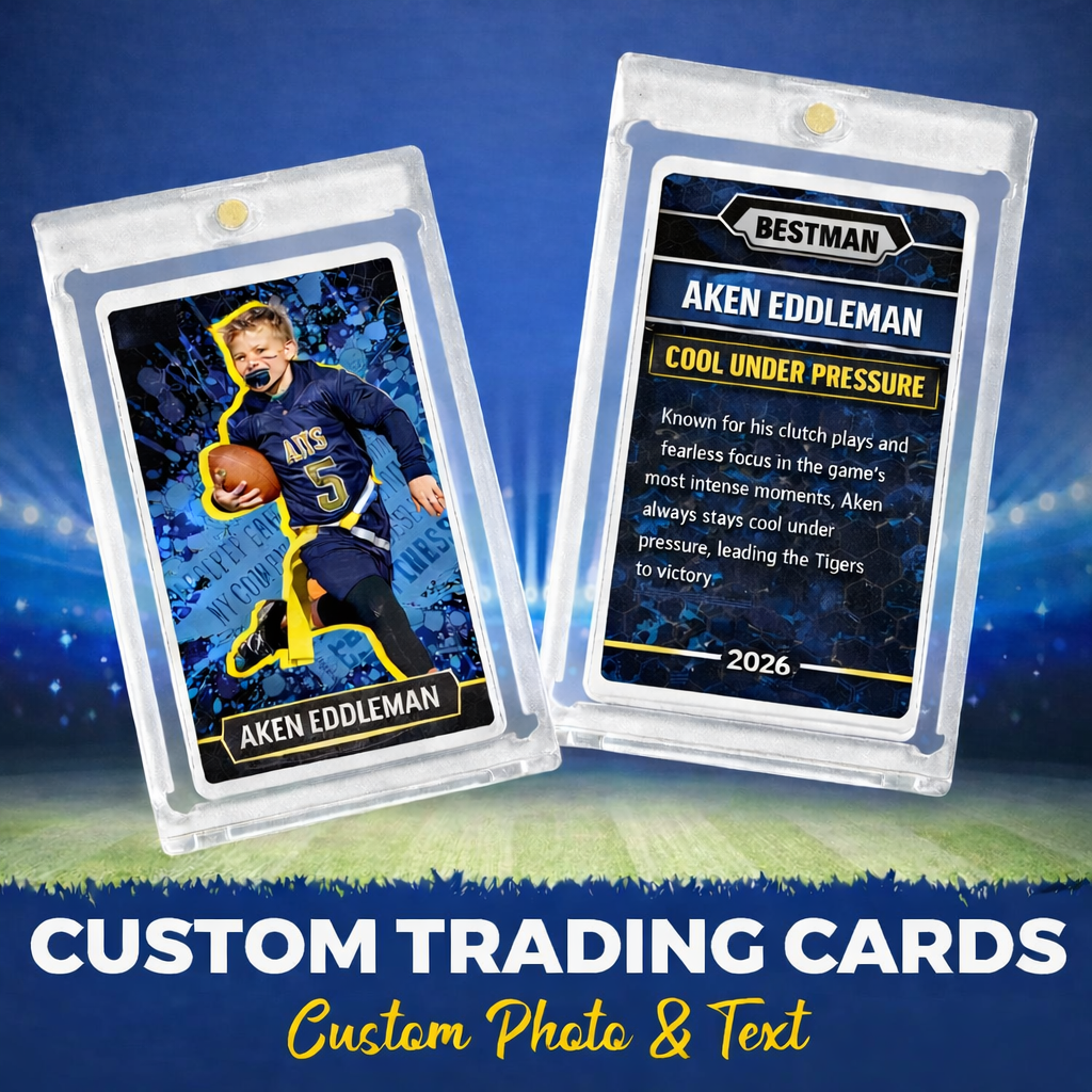 Custom Football Player Trading Card – Personalized Photo & Story Sports Keepsake Card Gift for Kids, Teams & Coaches - MyFaceSocksUK