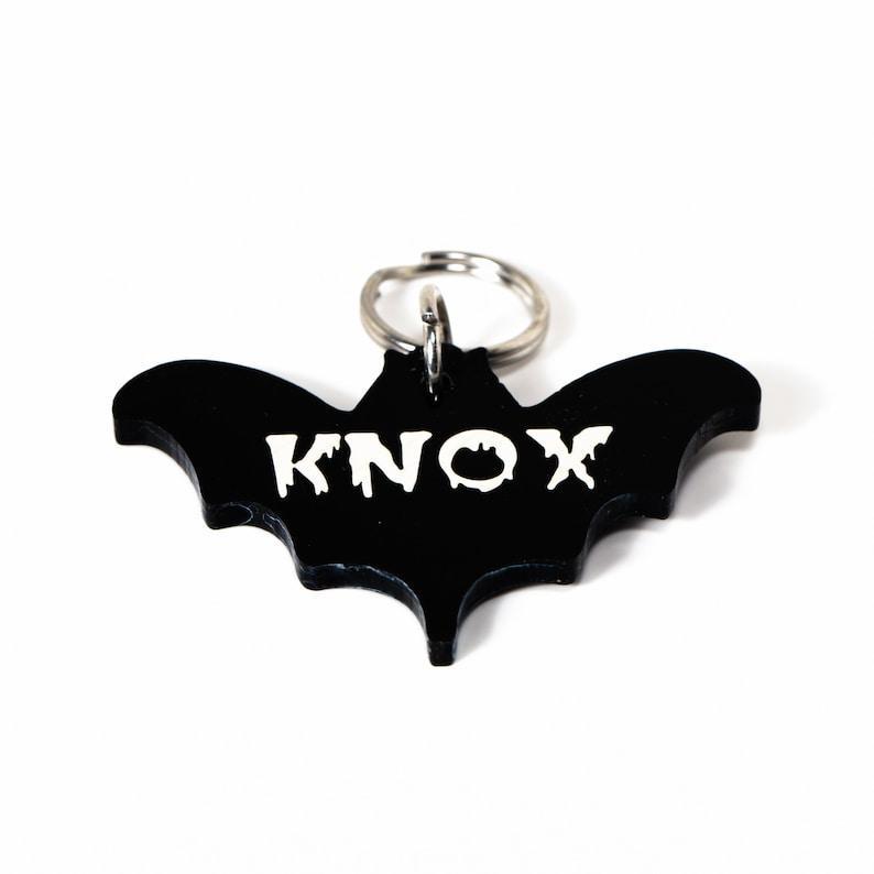 Personalized Bat Pet Tag or Human ID Tag, Perfect Tag for Cats Spooky Pet Tags Dog ID Tag