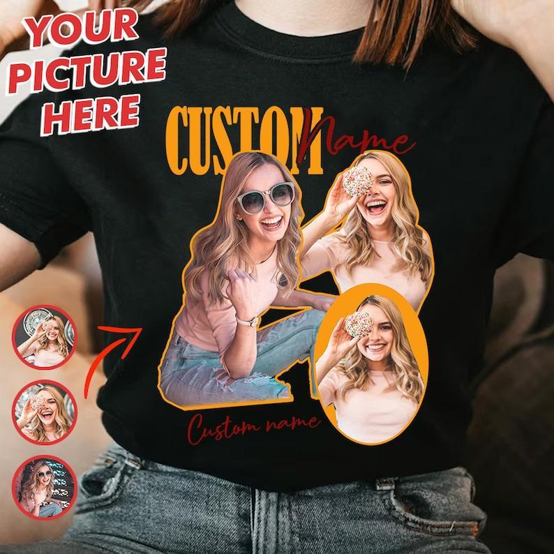 Personalized Photo T-shirts, Custom Face T-shirt , Vintage Customize Tees, Personalize Shirts with Photo and Name, Gifts For Friend