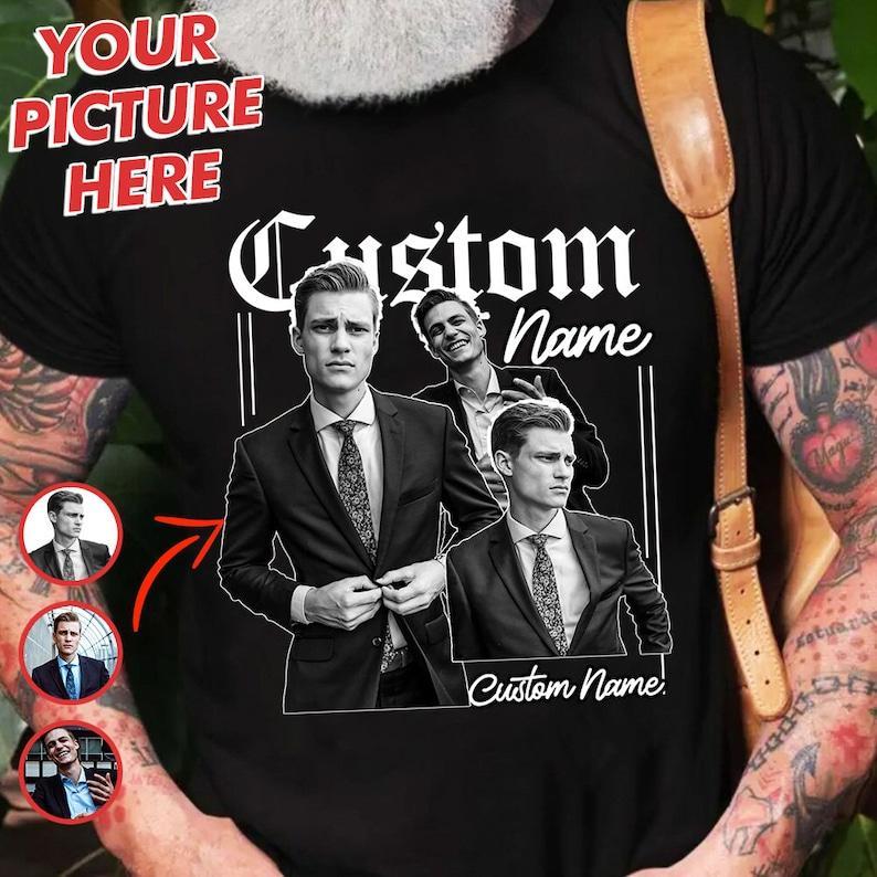 Personalized Photo T-shirts, Custom Face T-shirt , Vintage Customize Tees, Personalize Shirts with Photo and Name, Gifts For Friend