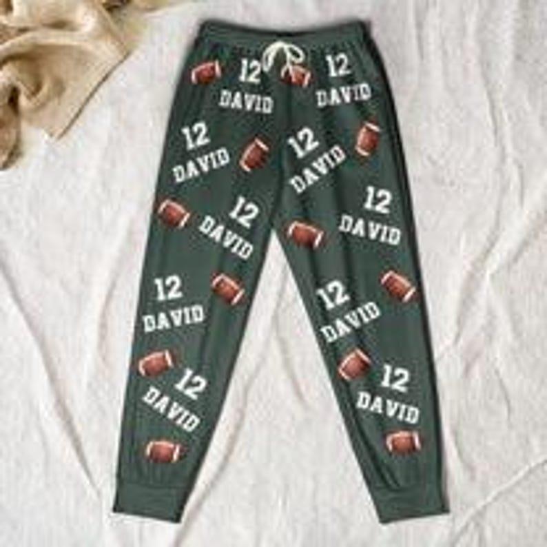 Personalized Football Sweatpants, Custom Name And Number, Sport Jogger For Football Player, Football Mom, Football Dad, Football Team